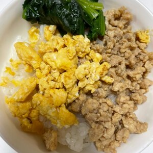 甘辛肉そぼろで★三食丼